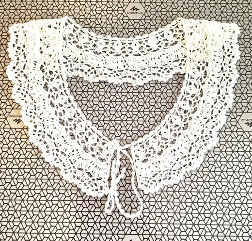 Crochet openwork collar